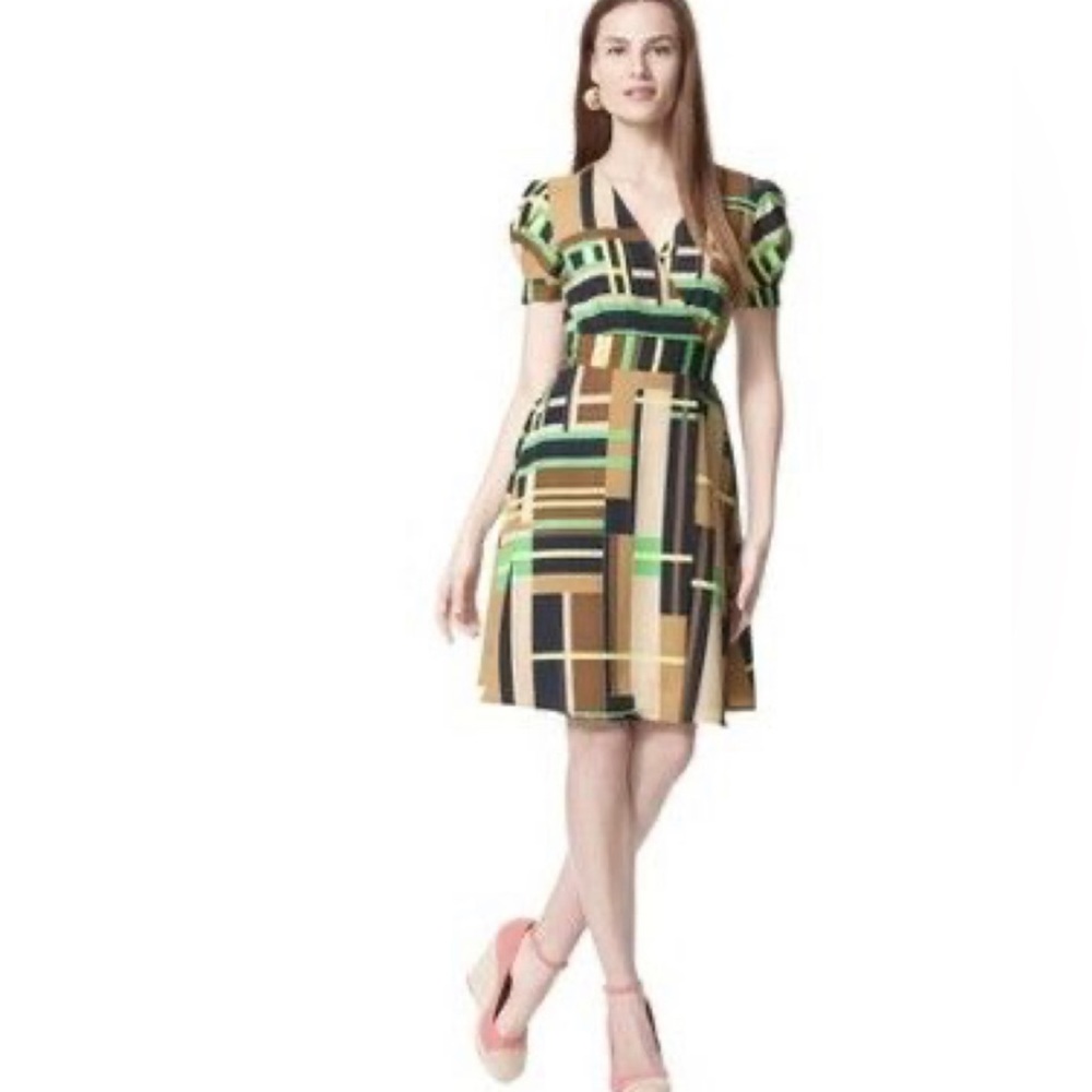 Webster geometric dress wrap front style